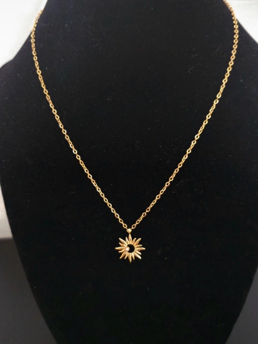 Gold Sunburst Pendant Necklace - Women's Jewelry